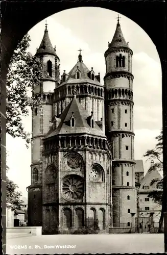 Ak Worms am Rhein, Dom, Westchor