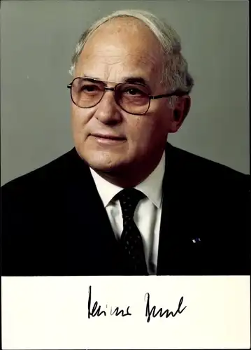 Ak Politiker Rainer Barzel, Portrait, Autogramm