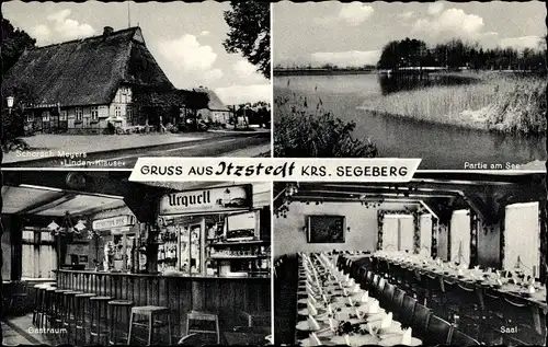 Ak Itzstedt in Holstein, Schorsch Meyers "Linden-Klause", Gästeraum, Am See