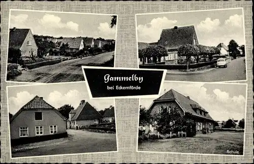 Ak Ostseebad Gammelby Eckernförde, Schule, Straßenpartie