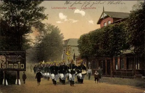 Ak Lockstedt in Holstein, Lockstedter Lager, Lagerstraße, Parade, Reklame Palmato