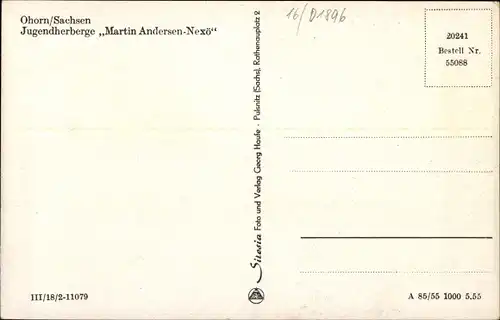 Ak Ohorn in Sachsen, Jugendherberge Martin Andersen-Nexö