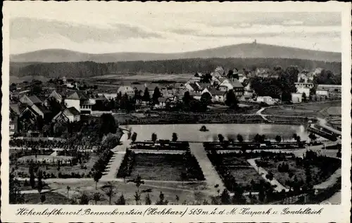 Ak Benneckenstein Oberharz, Kurpark und Gondelteich