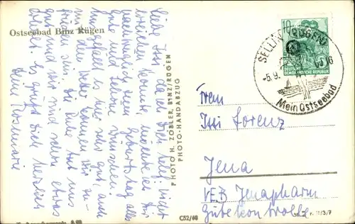 Ak Seebad Binz auf Rügen, Strand