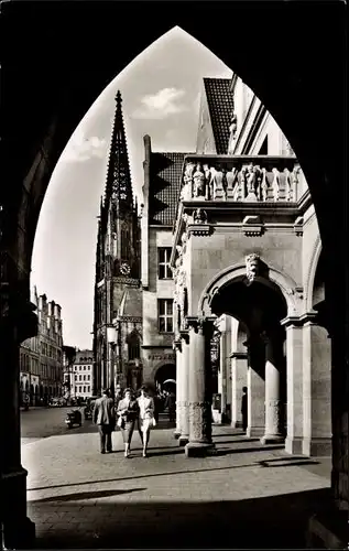 Ak Münster in Westfalen, Prinzipalmarkt, Straßenpartie, Stadtweinhaus