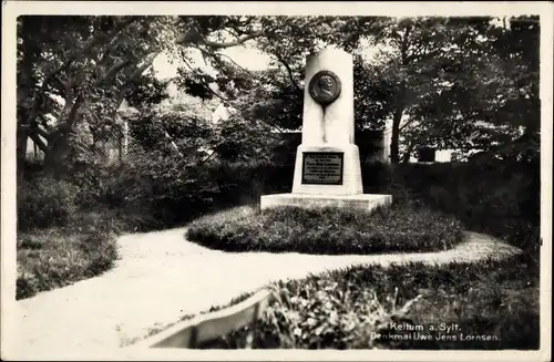 Ak Keitum auf Sylt, Denkmal Uwe Jens Lornsen