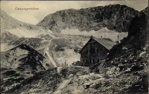 Ak Ehrwald in Tirol, Coburger Hütte