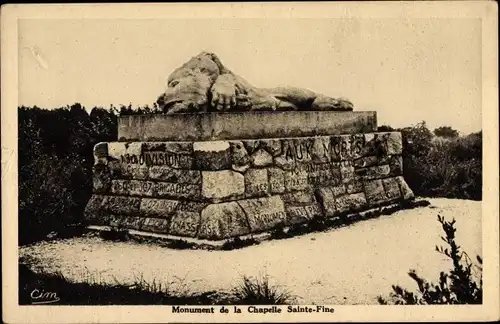 Ak Fleury devant Douaumont Meuse, Monument de la Chapelle Sainte Fine