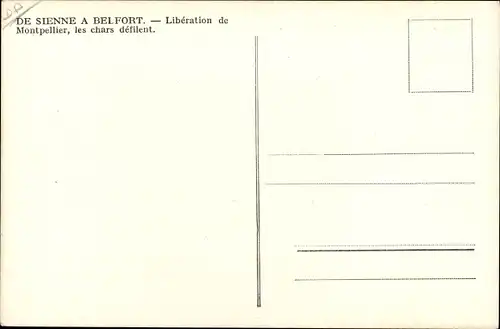 Ak Montpellier Hérault, De Sienne a Belfort, Liberation de Montpellier, Panzer
