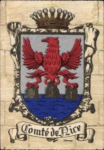 Wappen Ak Comté de Nice, Nice Nizza Alpes Maritimes