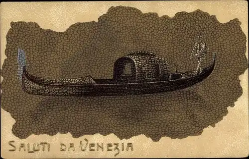 Präge Litho Venezia Venedig Veneto, Gondel