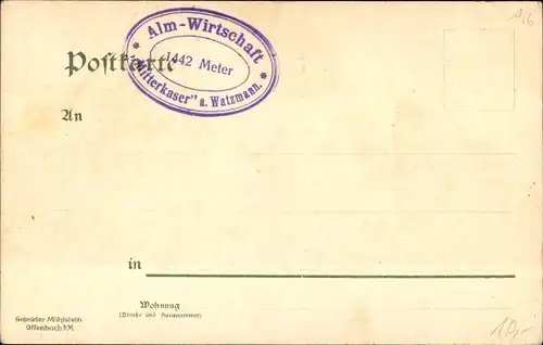 Künstler Ak Reschreiter, R., Berchtesgaden in Oberbayern, Watzmann, Berggesichter