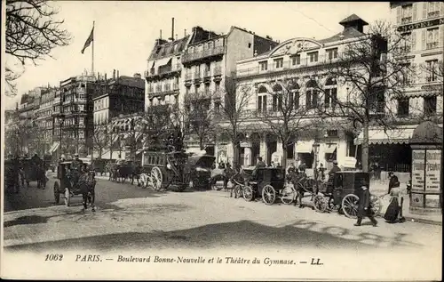 Ak Paris X. Arrondissement Entrepôt, Boulevard Bonne Nouvelle, Theatre du Gymnase