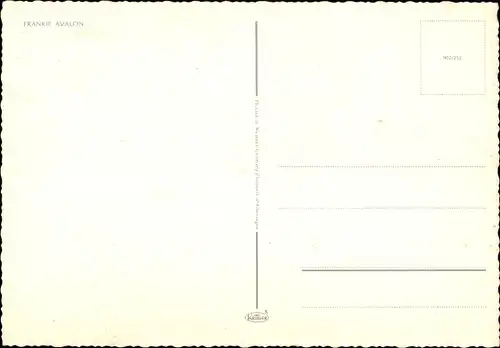 Ak Sänger und Schauspieler Frankie Avalon, Portrait