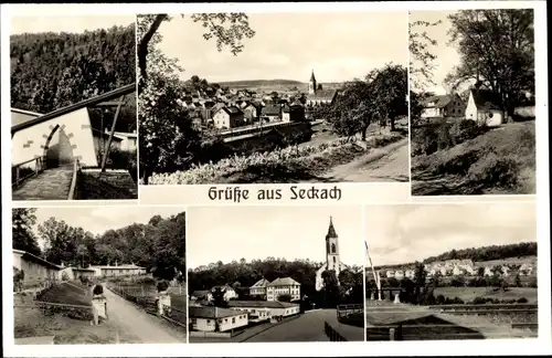 Ak Seckach in Baden Württemberg, Stadtbilder, Panorama vom Ort