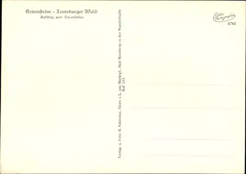 Ak Horn Bad Meinberg im Teutoburger Wald Westfalen, Externsteine, Aufstieg z. Turmfelsen