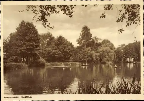 Ak Františkovy Lázně Franzensbad Region Karlsbad, Stadtteich