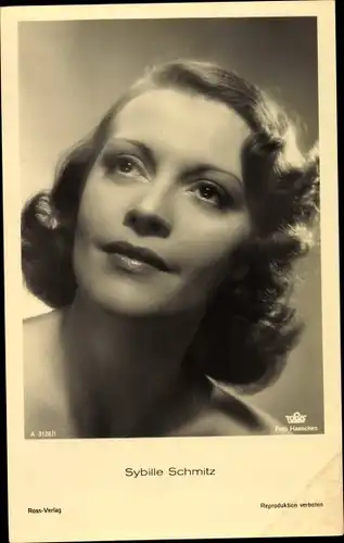 Ak Schauspielerin Sybille Schmitz, Portrait, Ross A 3126/1