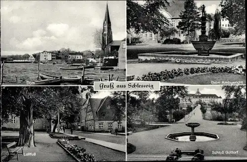 Ak Schleswig an der Schlei, Schloss Gottorf, Dom, Beim Amtsgericht, Lollfuß