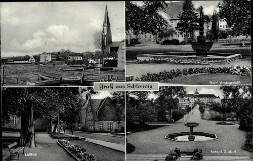 Ak Schleswig an der Schlei, Schloss Gottorf, Dom, Lollfuß, Beim Amtsgericht