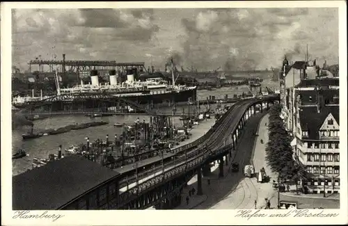 Ak Hamburg Mitte Altstadt, Hafen und Vorsetzen