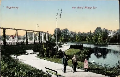 Ak Magdeburg an der Elbe, Adolf-Mittag-See