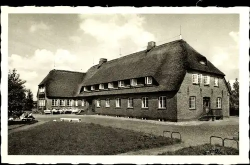 Ak Husum Nordsee, Theodorf Storm Jugendherberge, Reetdachhaus