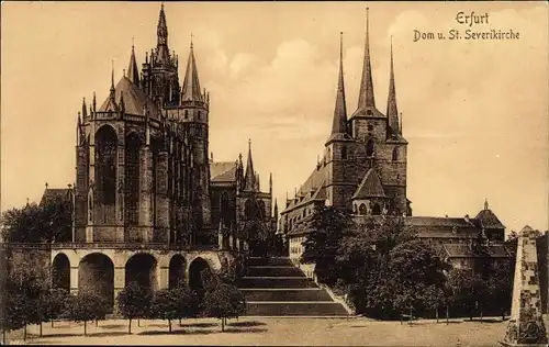 Ak Erfurt in Thüringen, Dom und Severikirche