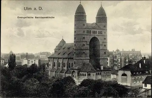 Ak Ulm an der Donau, Evang. Garnisonskirche