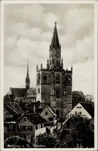 Ak Konstanz am Bodensee, Münster, Ortsansicht