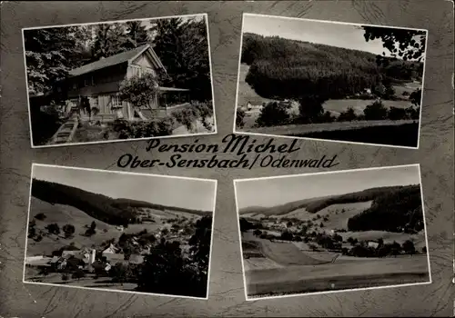 Ak Ober Sensbach Oberzent im Odenwald, Pension Michel, Wald, Ort