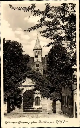 Ak Erlangen in Mittelfranken Bayern, Eingang zum Schlößchen