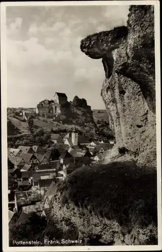 Ak Pottenstein in Oberfranken, Teilansicht mit Burg