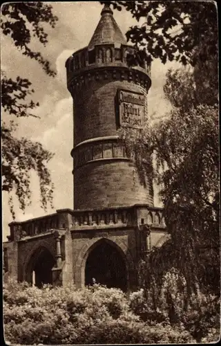 Ak Saarbrücken im Saarland, Blick auf das Winterbergdenkmal, Turm