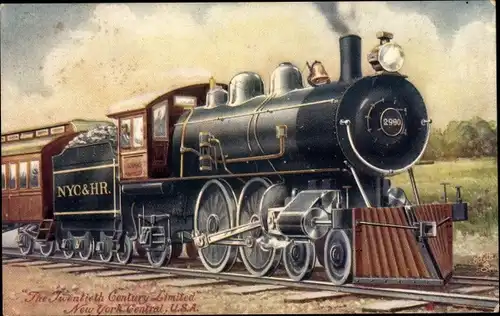 Künstler Ak The Twentieth Century Limited New York Central USA, Dampflok NYC&HR No. 2990