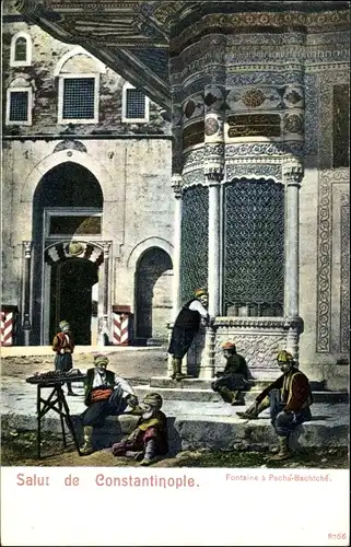 Ak Konstantinopel Istanbul Türkei, Fontaine à Pacha Bachtché