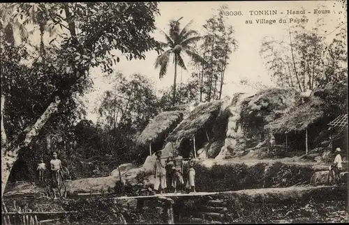 Ak Hanoi Tonkin Vietnam, Fours au Village du Papier
