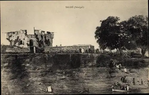 Ak Salde Senegal, Teilansicht der Ortschaft, Festung