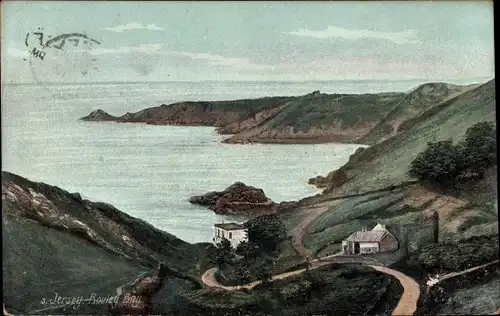 Ak Bouley Bay Kanalinsel Jersey, Landschaft, Häuser