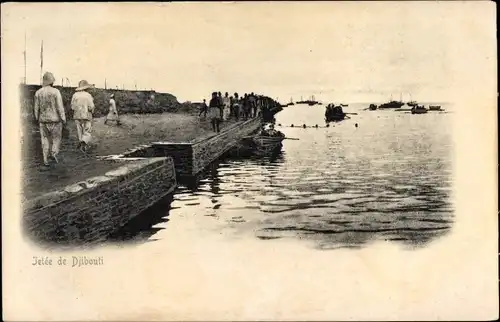 Ak Dschibuti, Jetée, Hafenszene