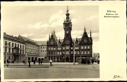 Ak Elbląg Elbing Westpreußen, Rathaus mit Erweiterungsbau