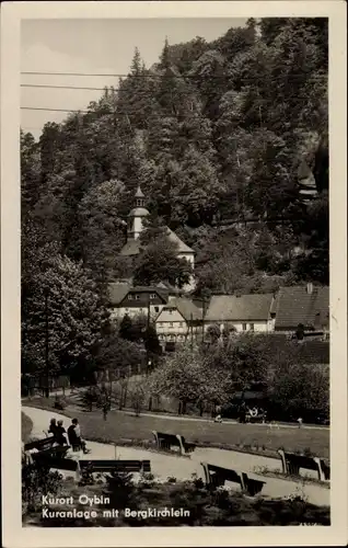 Ak Oybin in der Oberlausitz, Zittauer Gebirge, Kuranlage mit Bergkirchlein