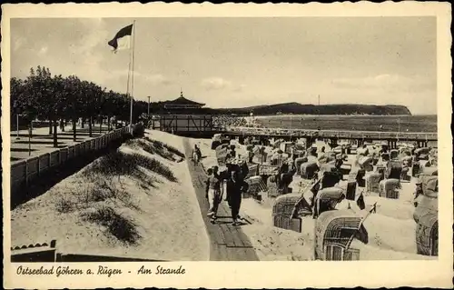 Ak Ostseebad Göhren auf Rügen, Strandpromenade, Strand