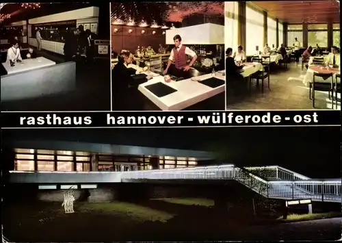 Ak Wülferode Hannover in Niedersachsen, Autobahnraststätte, Bar, Barkeeper