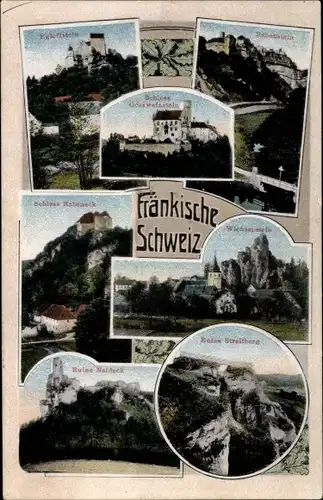 Ak Gößweinstein in Oberfranken, Rabenstein, Schloss Gößweinstein, Ruine Streitberg, Schloss Rabeneck