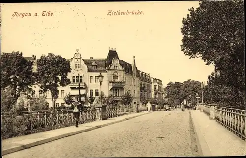 Ak Torgau an der Elbe Nordsachsen, Partie auf der Ziethenbrücke