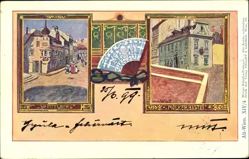 Künstler Ak Wilt, H., Wien 1. Innere Stadt Österreich, Mölker Bastei, Spittelberg