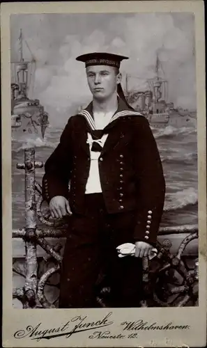 CdV Deutscher Seemann in Uniform, Portrait, Kaiserliche Marine