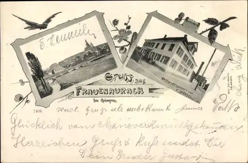 Ak Frauenaurach Erlangen in Mittelfranken Bayern, Teilansicht, Gasthof von F. Mörtel