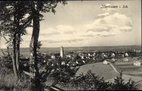 Ak Illertissen in Schwaben, Blick aus der Ferne auf den Ort
